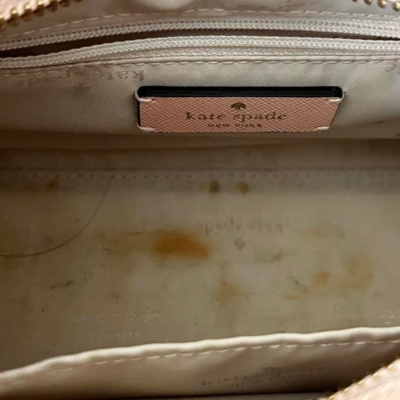 Kate Spade Blush Pink Saffiano Leather Satchel Crossbody Bag Gold Hardware Purse